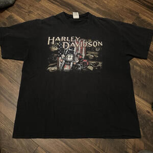 Vintage 2002 Harley Davidson Motorcycle Biker Tee Shirt Mens XL Black Seattle